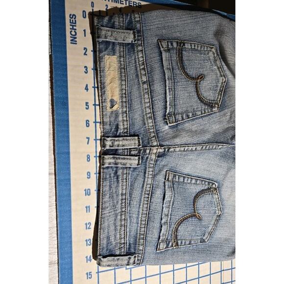 Bongo Jeans Distressed 3 Low Rise Flare Leg Embroidered Pockets Vintage 28x29" - Picture 8 of 9